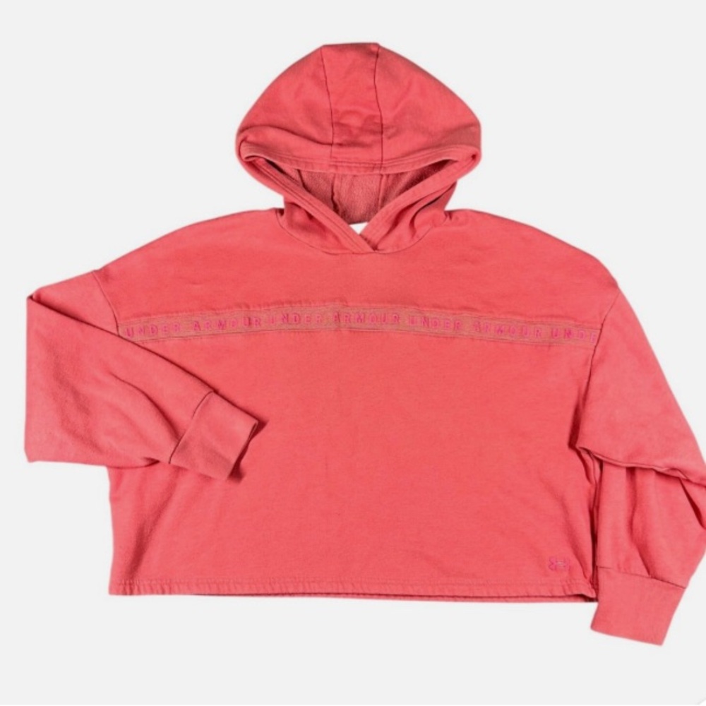 Under Armour Pink Cropped Hoodie Sweater sweatshirt